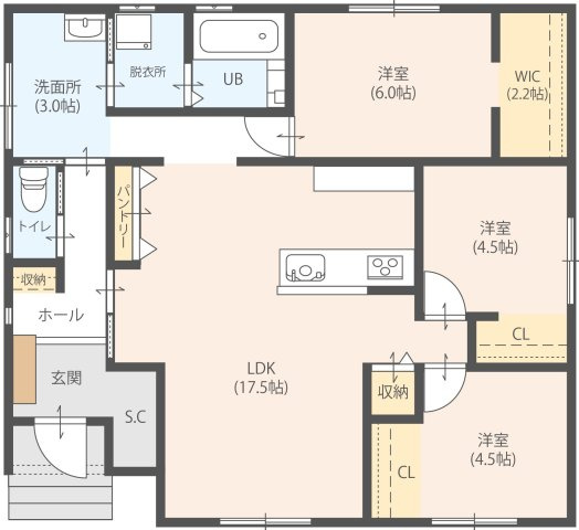 久留米市小森野５丁目　新築戸建の間取り
