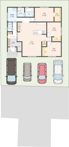 久留米市小森野５丁目　新築戸建の間取り