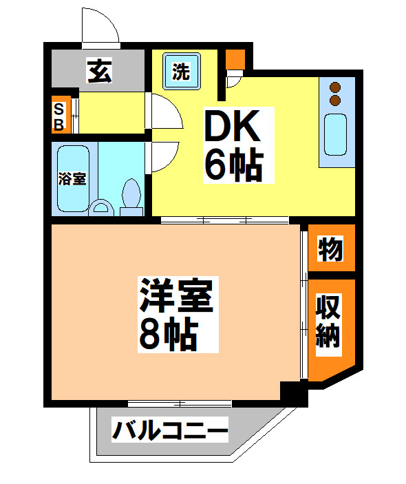 新宿区北新宿４丁目の賃貸マンションの間取り
