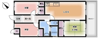 【間取り】 | ネオハイツ垂水 | ３ＬＤＫ