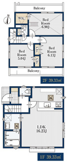 【間取り】 | 【仲介手数料無料！！】多摩市諏訪1丁目　新築戸建て（全1棟）1号棟　5580万円