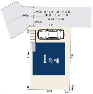 【区画図】 | 【仲介手数料無料！！】多摩市諏訪1丁目　新築戸建て（全1棟）1号棟　5580万円
