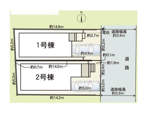 明石市北王子町新築戸建１号棟の区画図