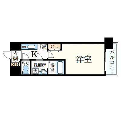 エスリード神戸三宮ノースゲートの間取り