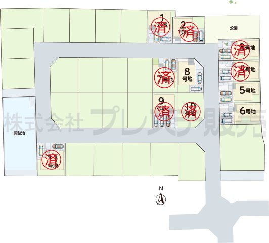 大和郡山市九条町の新築一戸建 全１１区画の区画図|全体区画図