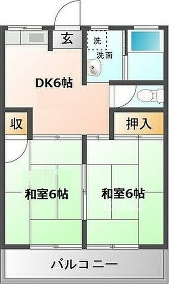 左京山コーポA棟の間取り