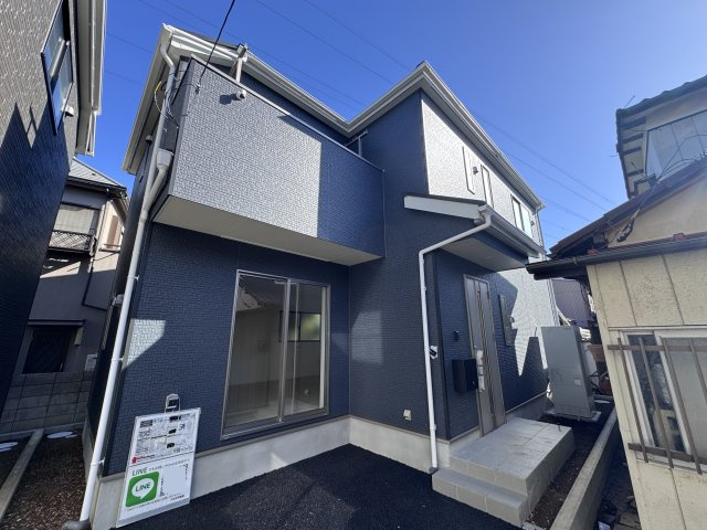 流山市向小金３丁目新築戸建【向小金小学校：9分】の外観|2号棟外観・完成済み内覧可能です！