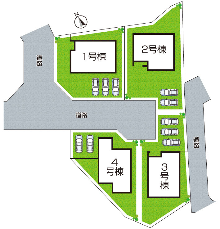 ●生駒市翠光台　新築一戸建ての区画図|全4区画