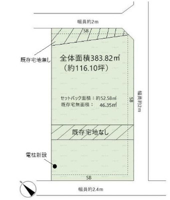 知多市南粕谷本町４丁目　売り土地の区画図