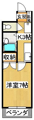 石原マンションの間取り|バス・トイレ別です