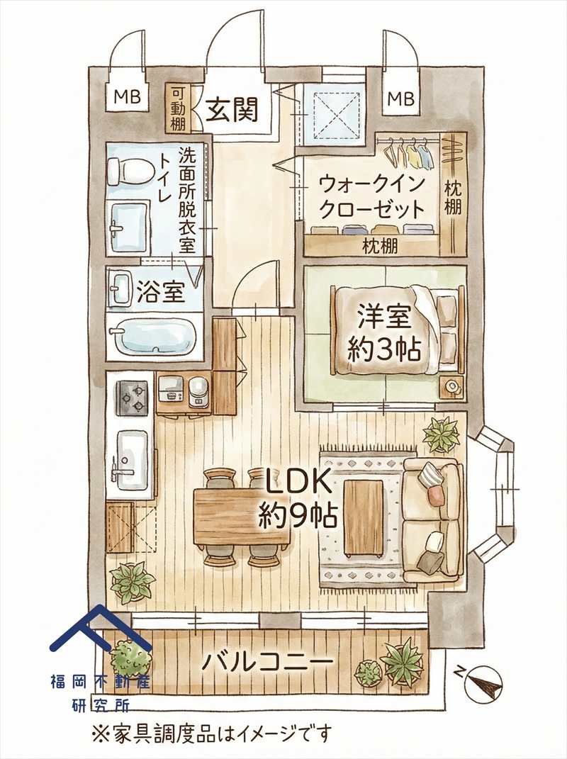 ロマネスク渡辺通第2の間取り