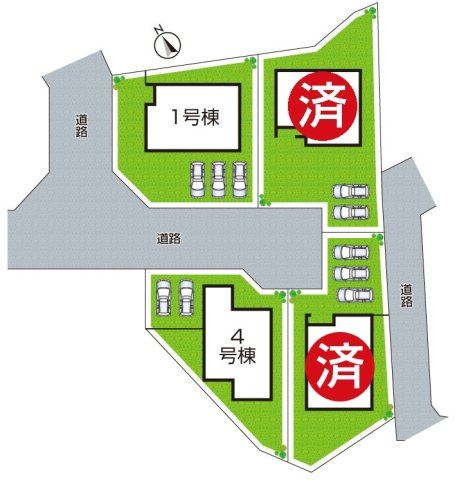 ●3(土)4(日)現地案内可能！　生駒市翠光台　新築一戸建ての区画図|全4区画