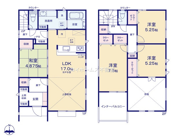 【間取り】 | 半田市花田町１丁目13-15『仲介料無料』新築戸建て | 2号棟