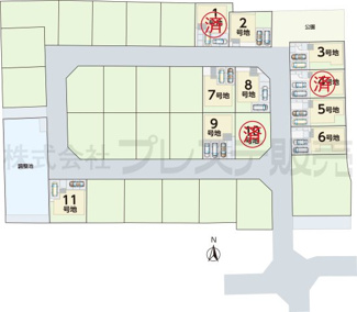 【区画図】 | 大和郡山市九条町の新築一戸建 全１１区画 | 全体区画図