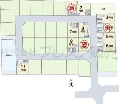 【区画図】 | 大和郡山市九条町の新築一戸建 全１１区画 | 全体区画図