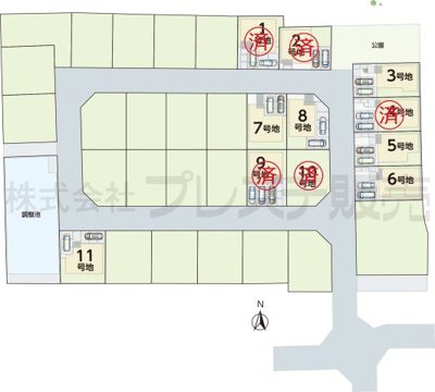 【区画図】 | 大和郡山市九条町の新築一戸建 全１１区画 | 全体区画図