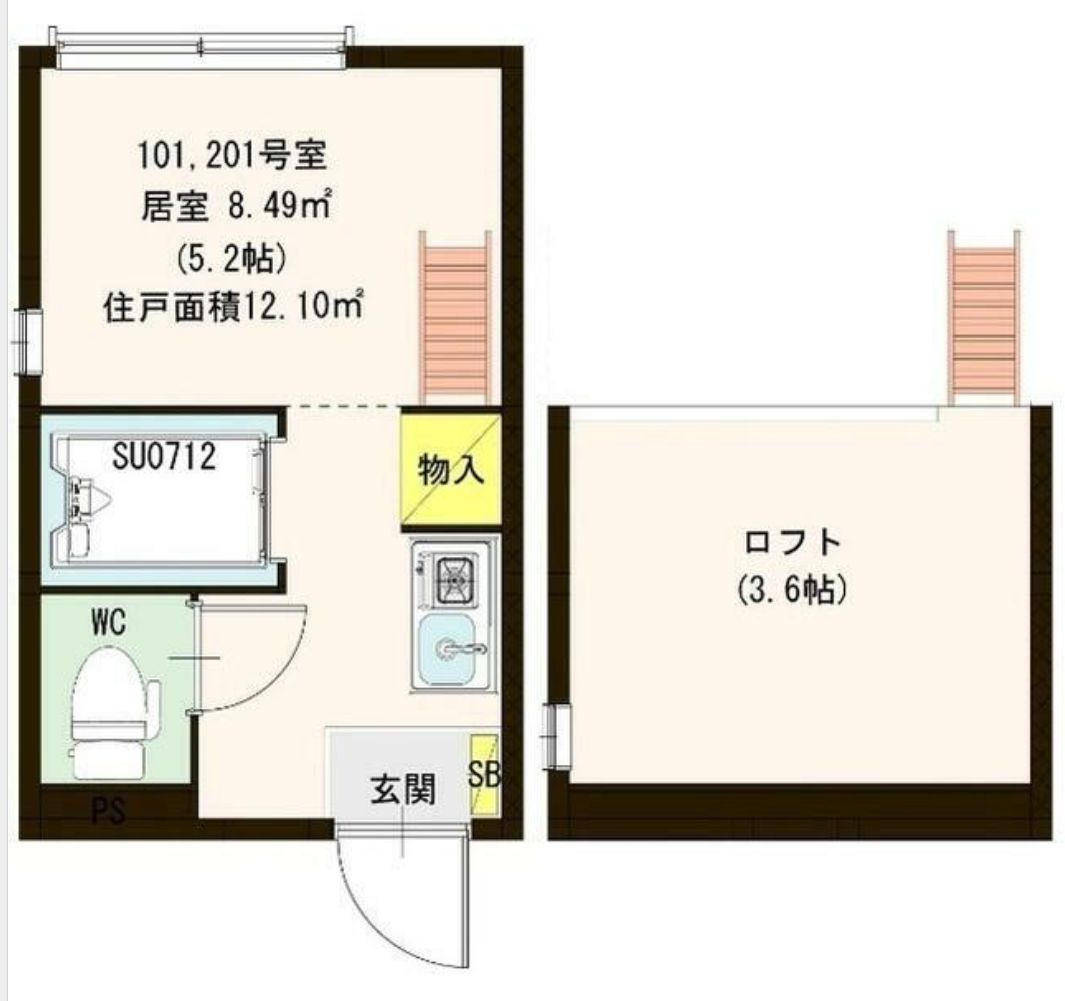 ESTANCIAの間取り|ロフト付のワンルーム★