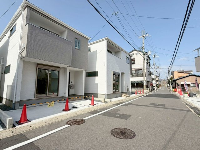 桂池尻町　Ⅰ期１号地の外観|前道ゆったり見通し良好！（R8.2撮影）