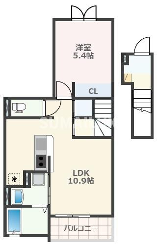熊本市南区南高江３丁目のアパートの間取り
