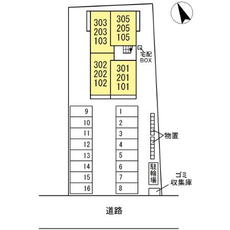 Ｄ－ｒｏｏｍ住吉　Ｂの区画図