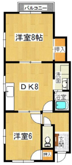 【間取り】 | マチルド | イメージ2A（反転あり）
