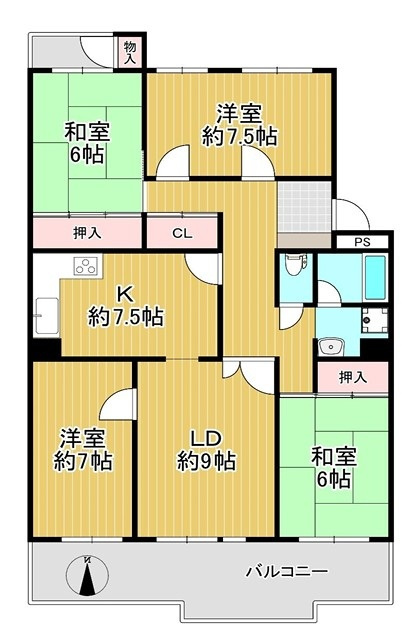 グリーンヒル光善寺住宅第五棟の間取り|間取り図はいかがですか？ご希望を叶える間取りですか？リビングの広さは？水回りの位置は？カウンターキッチン？など色々な情報が集約されています。弊社ではリフォームなどのご相談も承っております。