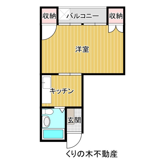 【間取り】 | ロゼッタ南大門 | １Kのお部屋です
