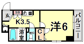 プレサンス神戸裁判所前の間取り