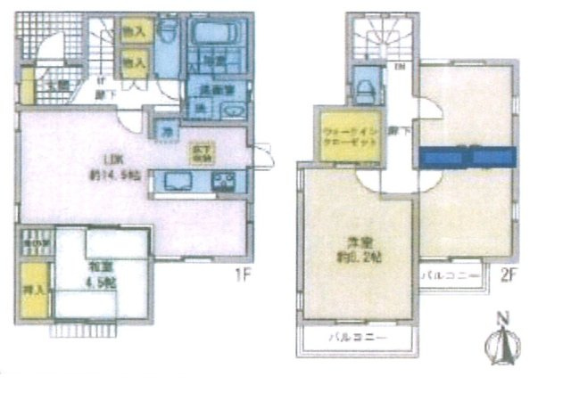 川越市霞ヶ関東3LDK戸建貸家　ペット可・駐車２台の間取り