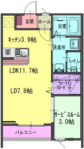パルテGの間取り|広々LDK（11.7帖）＋LD7.8帖のゆとり