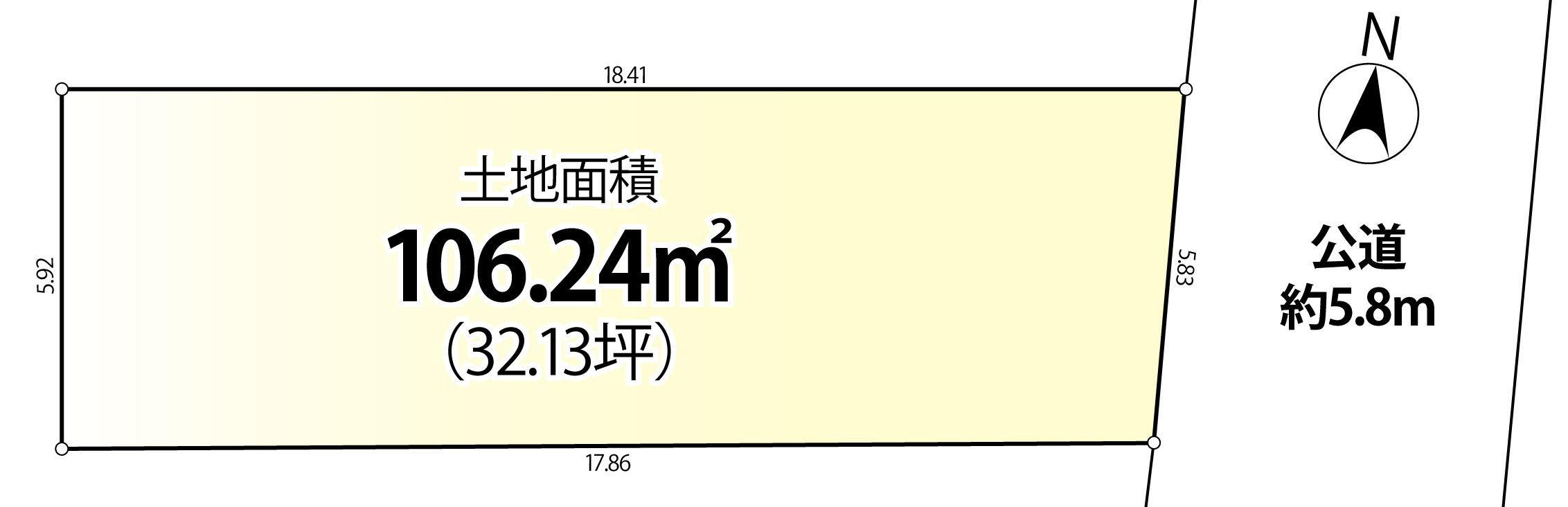 練馬区田柄2丁目　土地32坪×整形地　新築戸建限定1棟の区画図