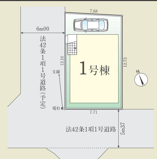 新築/和光市新倉４丁目の区画図|角地の為陽当たり通風良好