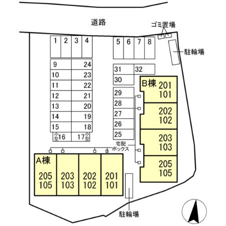 フォーゲルセレーノ　B棟の区画図
