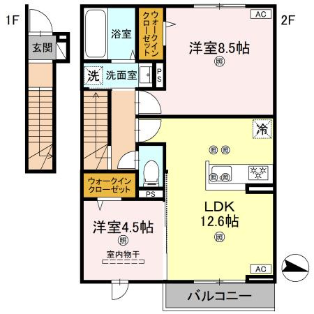 フォーゲルセレーノ　B棟の間取り