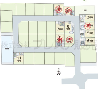 【区画図】 | 大和郡山市九条町の新築一戸建 全１１区画 | 全体区画図