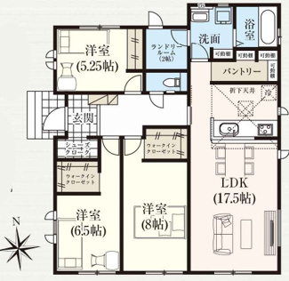 【間取り】 | 恩納村安富祖（全2棟）ラスト1号棟新築平屋 | 1号棟　