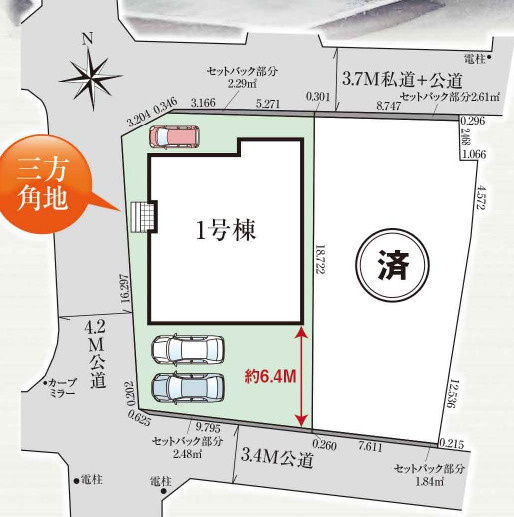 恩納村安富祖（全2棟）ラスト1号棟新築平屋の区画図|1号棟　