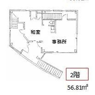 中津事務所ビルの間取り|２階