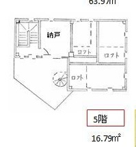 中津事務所ビルの間取り|５階