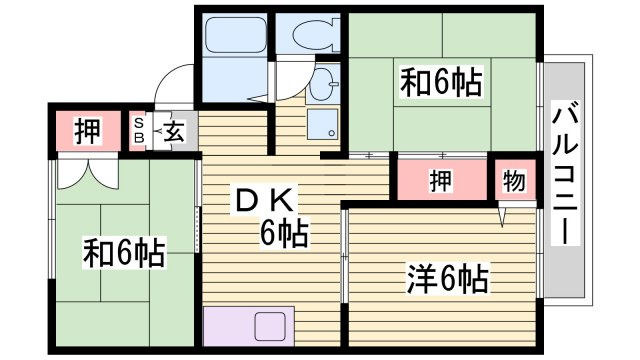 セジュール巽Ａ棟の間取り