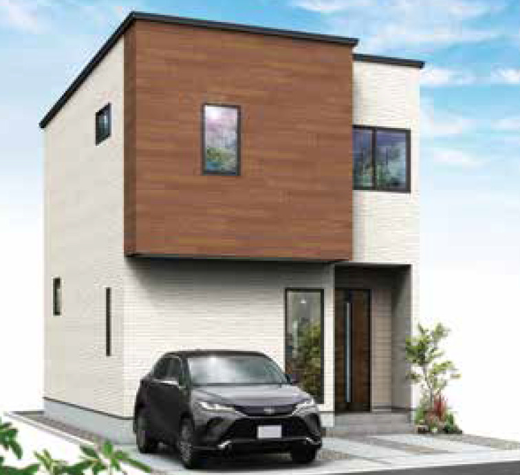 静岡市葵区瀬名三丁目13期　全1棟の外観パース|完成後の佇まいをイメージした外観パースです