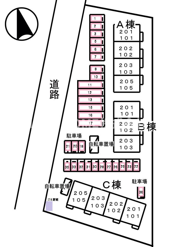 アーバン縄手Ｂの区画図