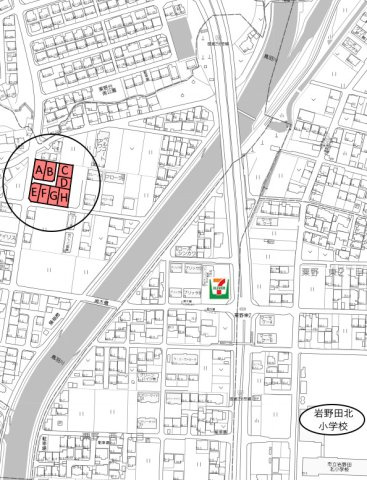 ８区画分譲地　粟野西7丁目の地図