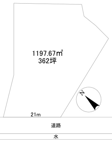 【土地図】 | 黒石市飛内　小屋付き土地