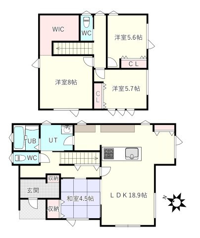 桔梗2丁目中古住宅の間取り