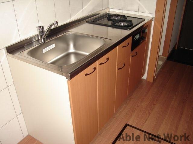 KS・オーシャンのキッチン|２口コンロ＆グリル付き※イメージ