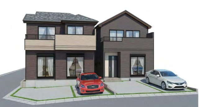 仲介手数料無料　ハートフルタウン所沢市中新井21期　2棟　の外観パース