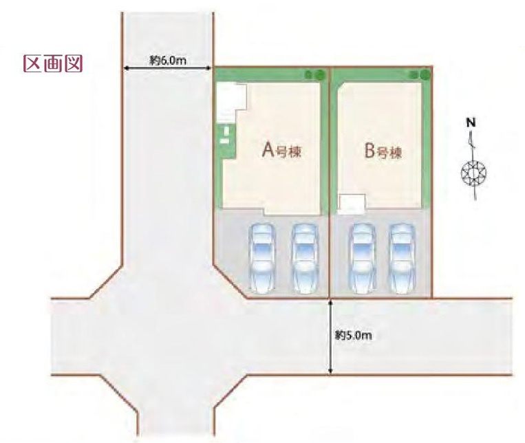仲介手数料無料　ハートフルタウン所沢市中新井21期　2棟　の区画図