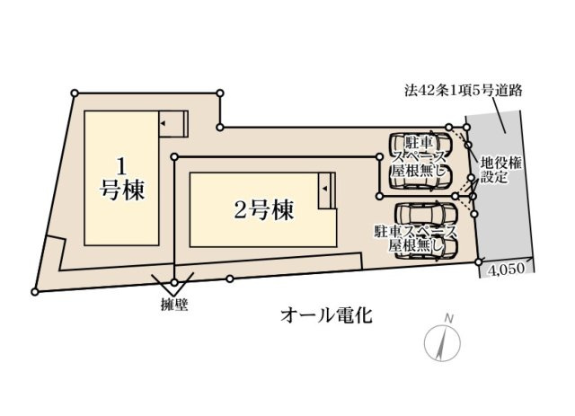 大野城市乙金東2丁目第3-2棟（2号棟）の区画図|配置図（2号棟）