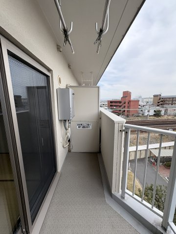ハイコーポ長岡京B棟のバルコニー|南向き